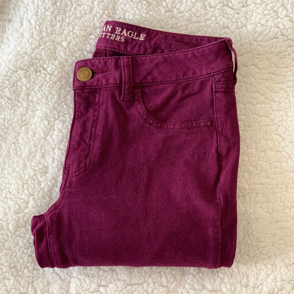 American Eagle Maroon Jeggings